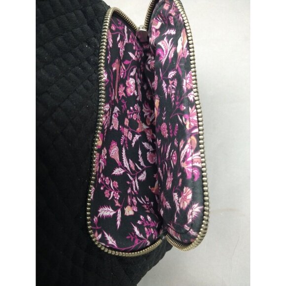 Vera Bradley Solid Black Mini Small Backpack Micro Quilted Foxes - Picture 9 of 12